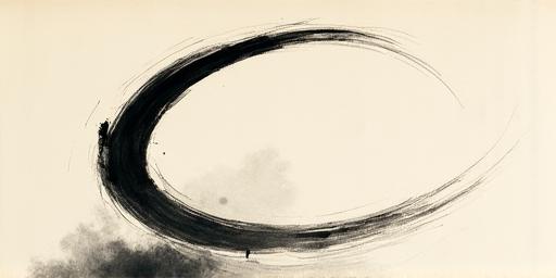 振り子の弧を描く抽象的な水墨画